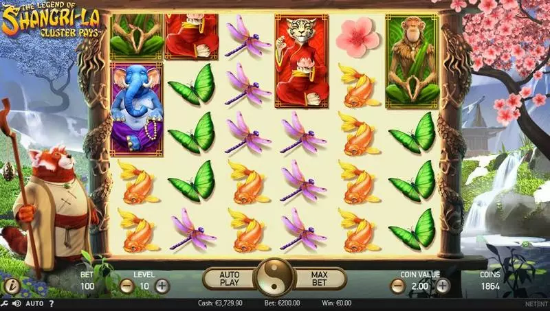 The Legend of Shangri-La  Real Money Slot made by NetEnt - Main Screen Reels