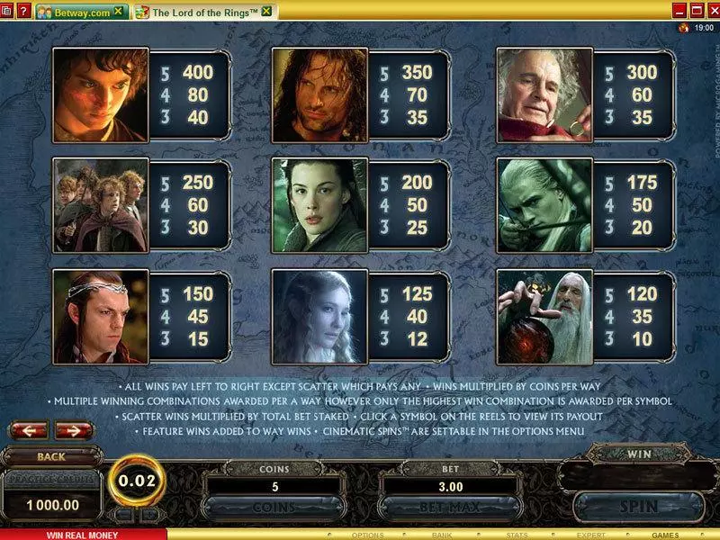 The Lord of the Rings  Real Money Slot made by Microgaming - Info and Rules
