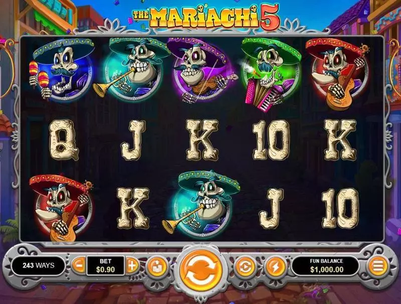The Mariachi 5  Real Money Slot made by RTG - Main Screen Reels