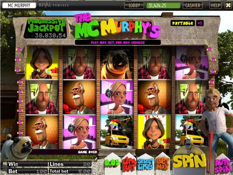 The McMurphy's  Real Money Slot made by Sheriff Gaming - Main Screen Reels