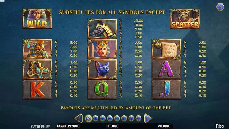The Mummy EPICWAYS  Real Money Slot made by Fugaso - Paytable