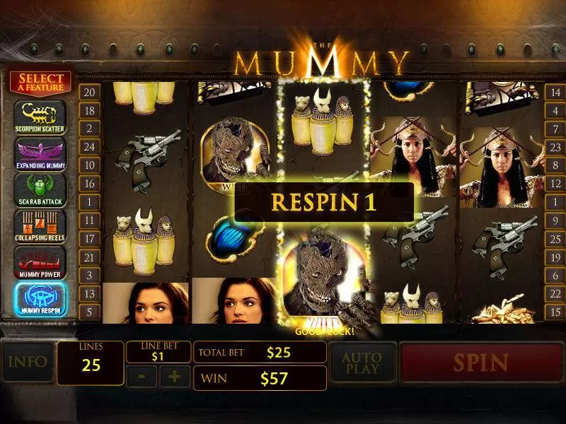 The Mummy  Real Money Slot made by PlayTech - Main Screen Reels