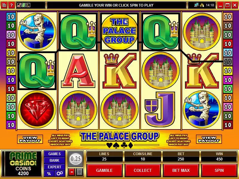 The Palace Group  Real Money Slot made by Microgaming - Main Screen Reels