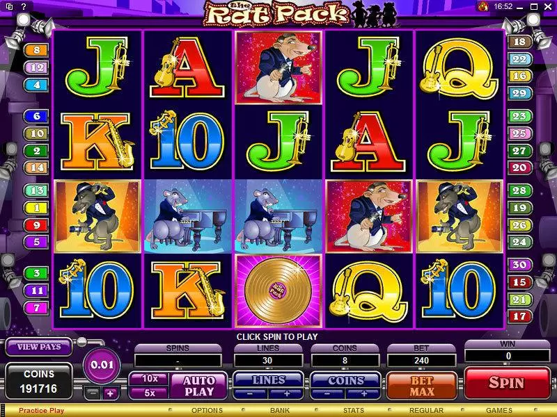 The Rat Pack  Real Money Slot made by Microgaming - Main Screen Reels