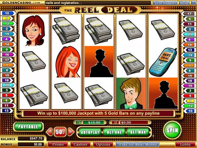 The Reel Deal  Real Money Slot made by WGS Technology - Main Screen Reels