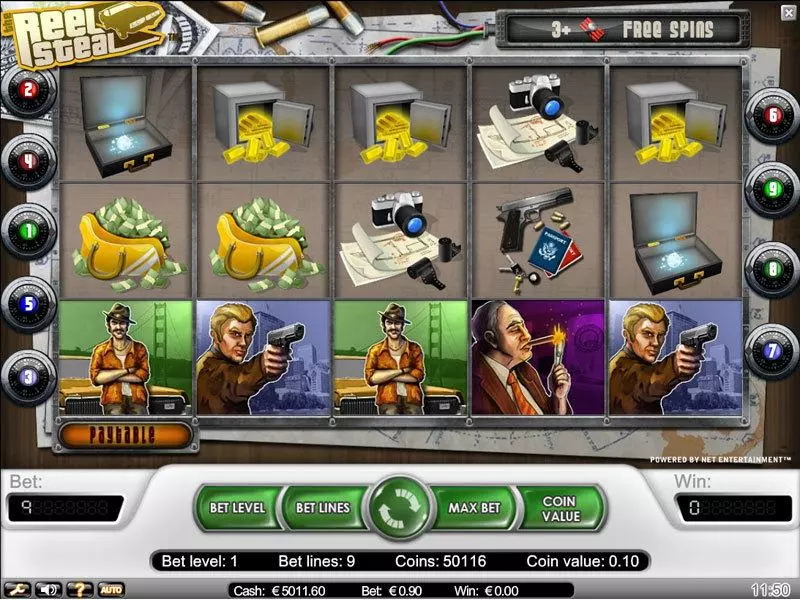 The Reel Steal  Real Money Slot made by NetEnt - Main Screen Reels