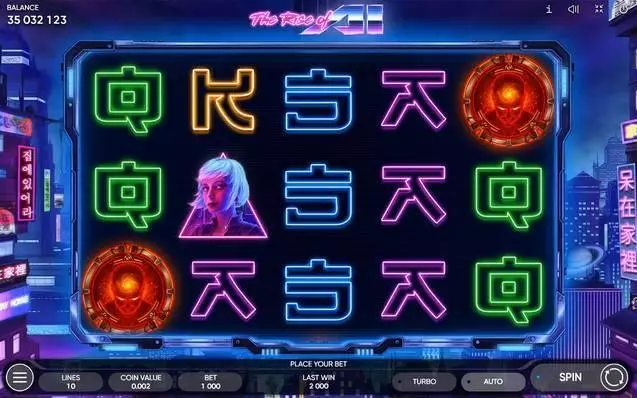 The Rise of AI  Real Money Slot made by Endorphina - Main Screen Reels