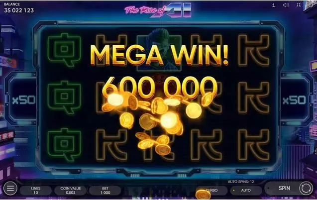The Rise of AI  Real Money Slot made by Endorphina - Winning Screenshot
