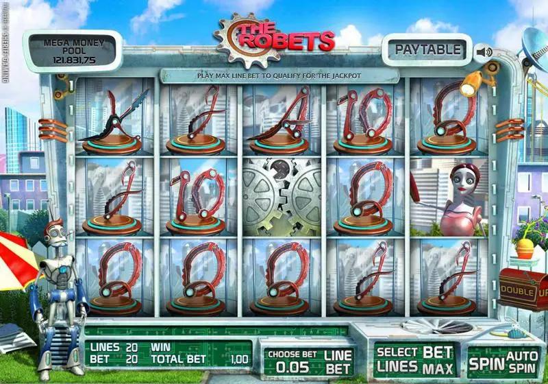 The Robets  Real Money Slot made by Sheriff Gaming - Main Screen Reels