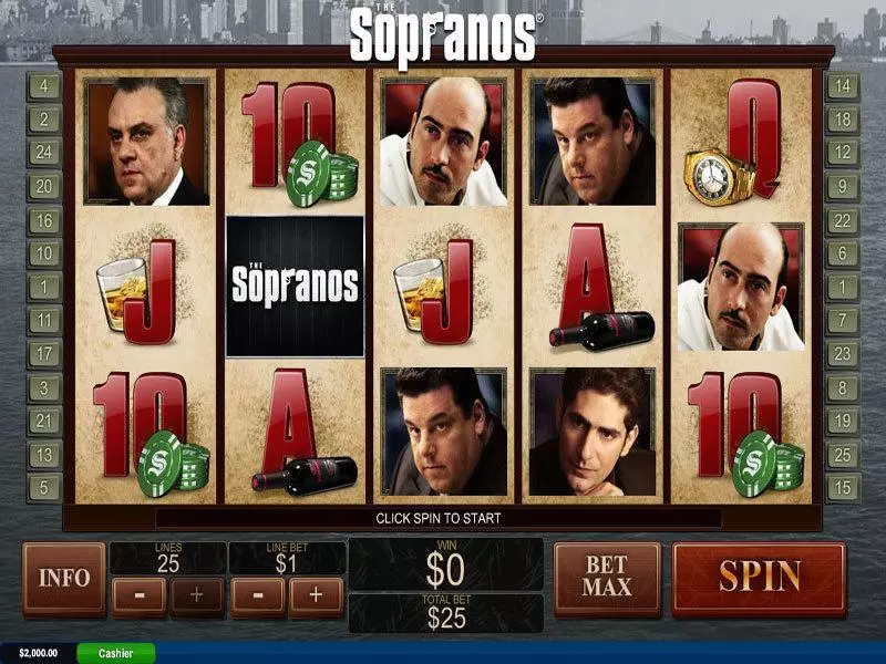 The Sopranos  Real Money Slot made by PlayTech - Main Screen Reels