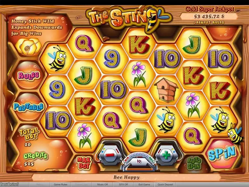 The Sting  Real Money Slot made by bwin.party - Main Screen Reels