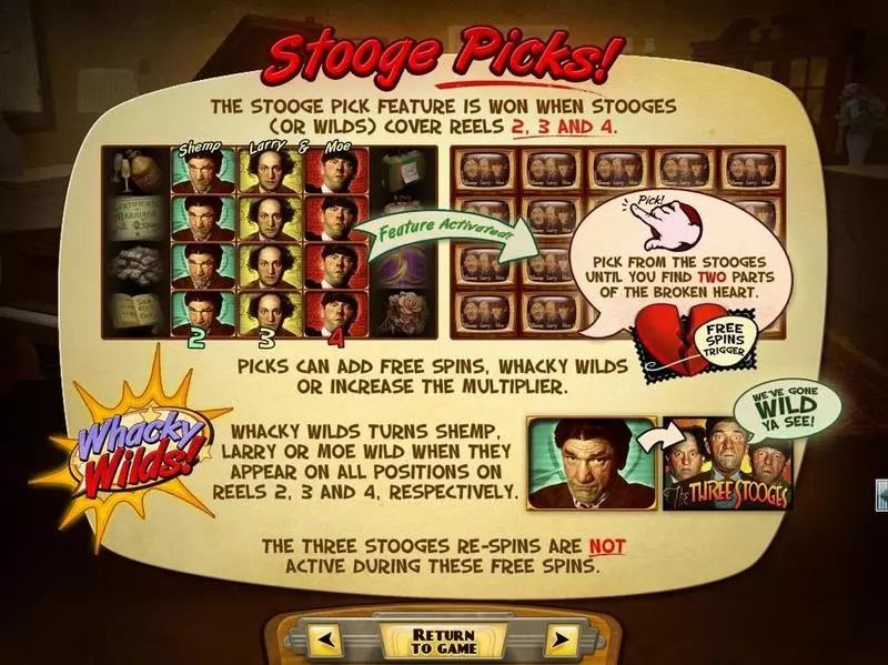The Three Stooges Brideless Groom  Real Money Slot made by RTG - Info and Rules