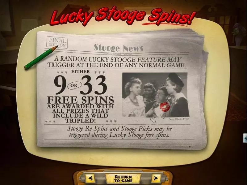 The Three Stooges Brideless Groom  Real Money Slot made by RTG - Info and Rules