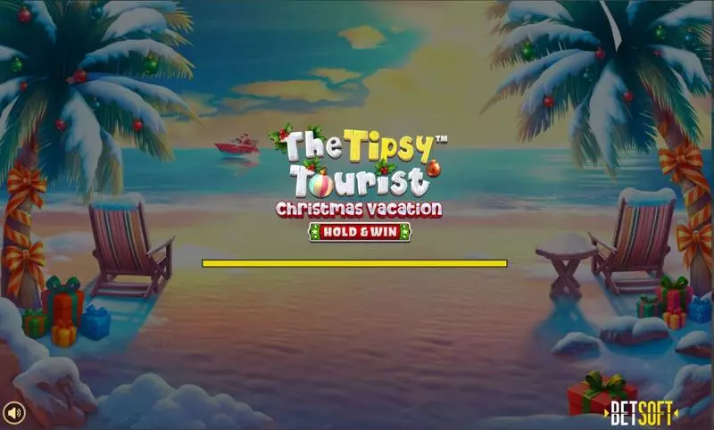The Tipsy Tourist - Christmas Vacation  Real Money Slot made by BetSoft - Introduction Screen