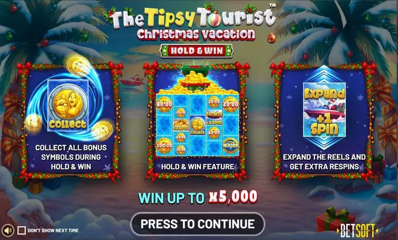 The Tipsy Tourist - Christmas Vacation  Real Money Slot made by BetSoft - Info and Rules