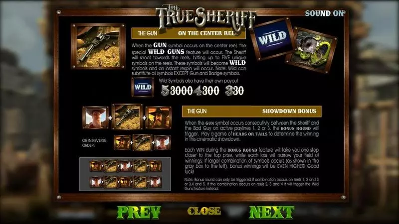 The True Sheriff  Real Money Slot made by BetSoft - Info and Rules