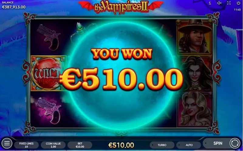 The Vampires II  Real Money Slot made by Endorphina - Winning Screenshot