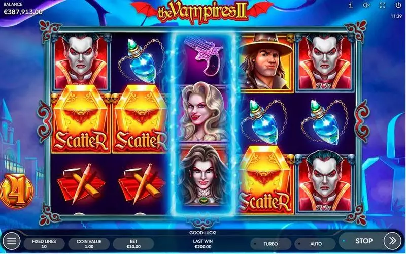 The Vampires II  Real Money Slot made by Endorphina - Main Screen Reels