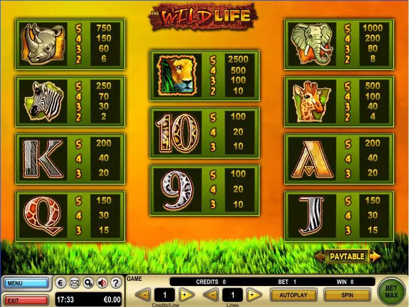 The Wild Life  Real Money Slot made by GTECH - Info and Rules