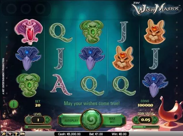 The Wish Master  Real Money Slot made by NetEnt - Main Screen Reels
