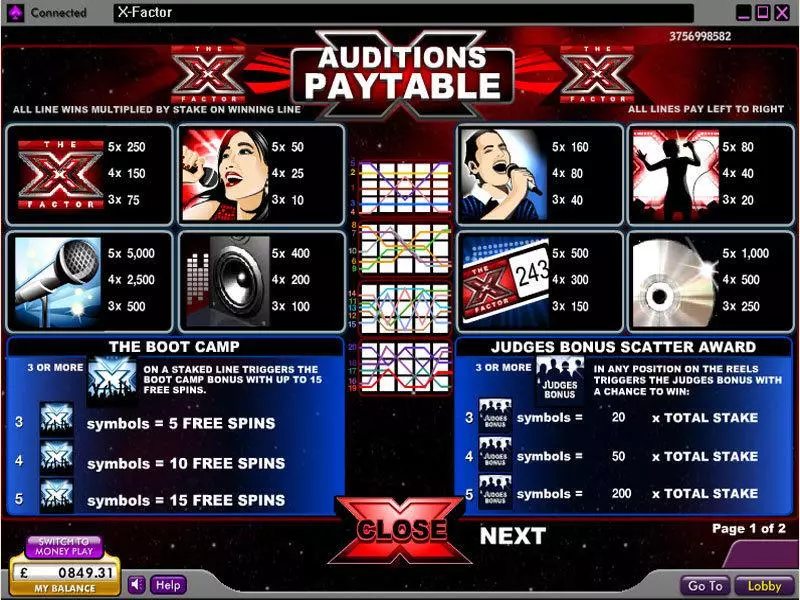 The X Factor  Real Money Slot made by 888 - Info and Rules