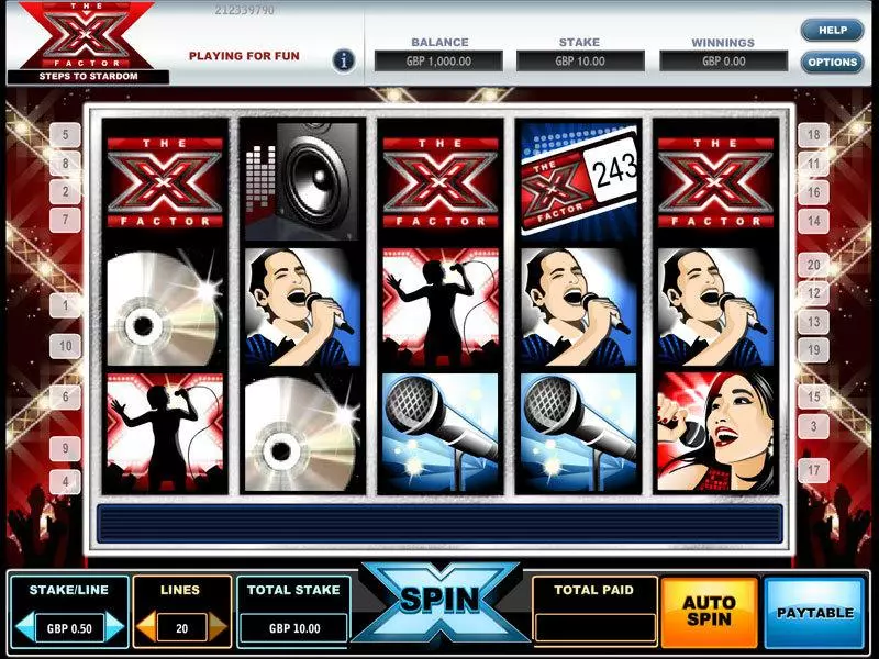 The X Factor  Real Money Slot made by PlayTech - Main Screen Reels