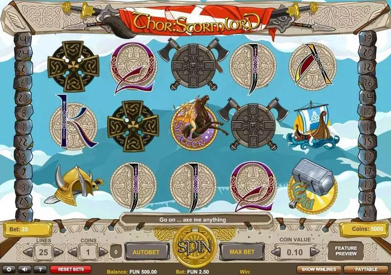 Thor: Stormlord  Real Money Slot made by 1x2 Gaming - Main Screen Reels