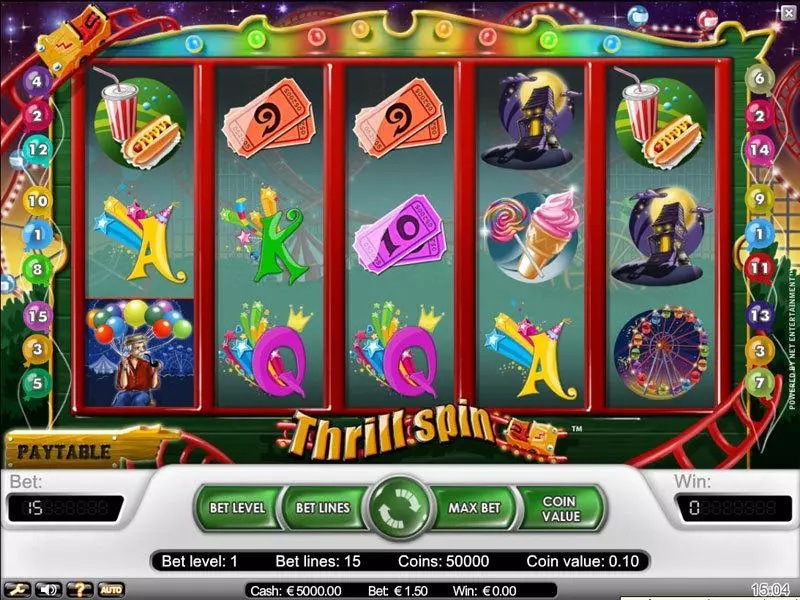 Thrill Spin  Real Money Slot made by NetEnt - Main Screen Reels