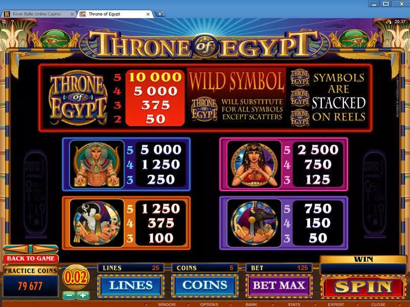 Throne of Egypt  Real Money Slot made by Microgaming - Info and Rules