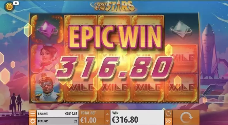 Ticket to the Stars  Real Money Slot made by Quickspin - Winning Screenshot