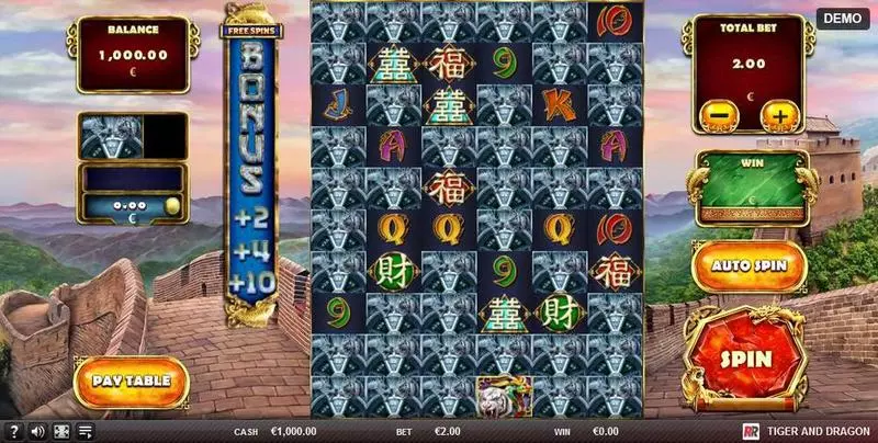 Tiger and Dragon  Real Money Slot made by Red Rake Gaming - Main Screen Reels