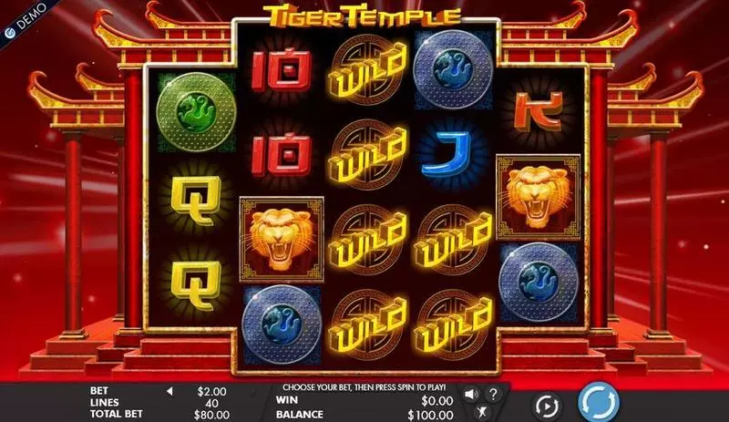 Tiger Temple  Real Money Slot made by Genesis - Main Screen Reels