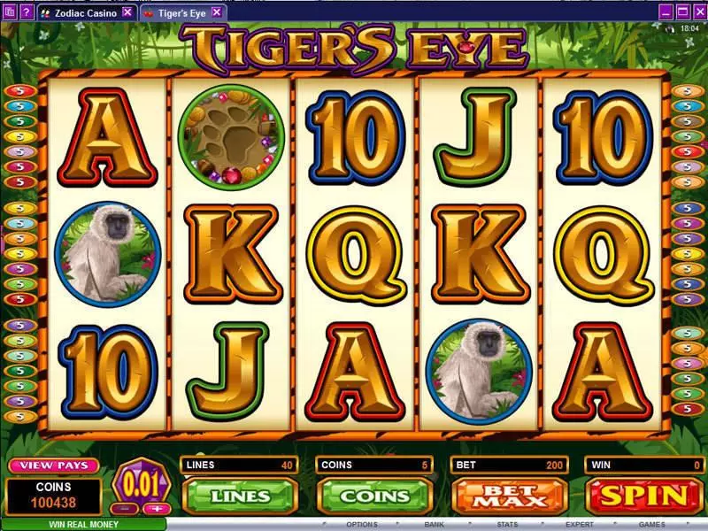 Tiger's Eye  Real Money Slot made by Microgaming - Main Screen Reels