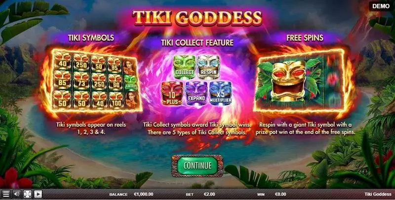 Tiki Goddess  Real Money Slot made by Red Rake Gaming - Info and Rules