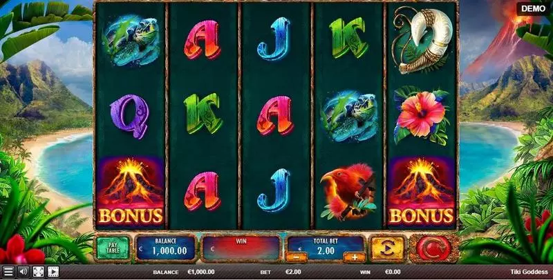 Tiki Goddess  Real Money Slot made by Red Rake Gaming - Main Screen Reels
