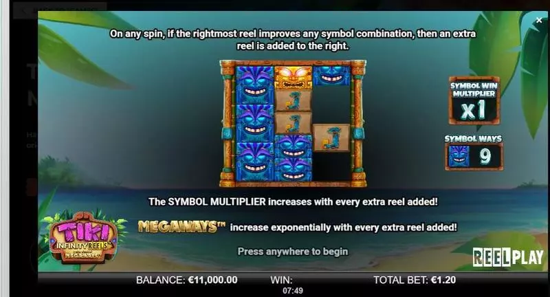 Tiki Infinity Reels X Megaways  Real Money Slot made by ReelPlay - Info and Rules