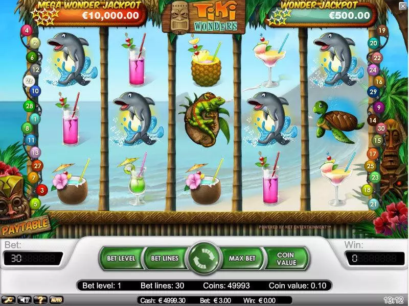 Tiki Wonders  Real Money Slot made by NetEnt - Main Screen Reels