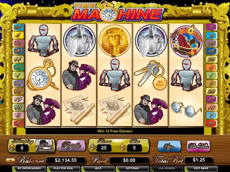 Time Machine  Real Money Slot made by CryptoLogic - Main Screen Reels