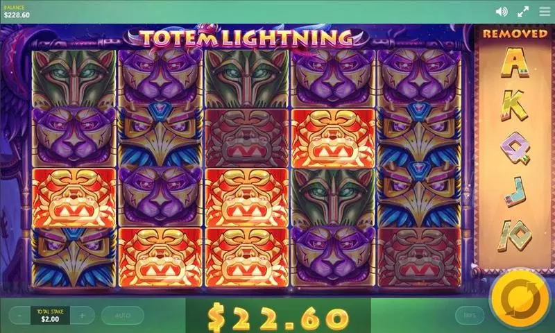 Totem Lightning  Real Money Slot made by Red Tiger Gaming - Main Screen Reels