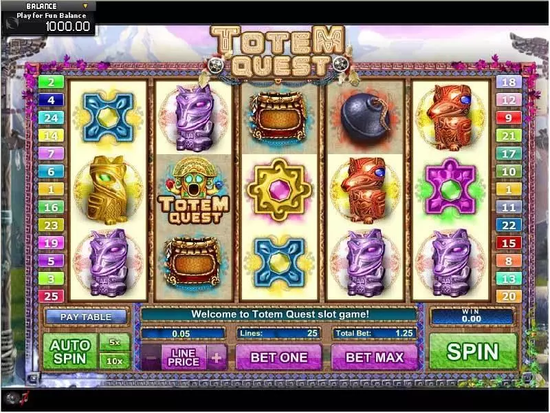 Totem Quest  Real Money Slot made by GamesOS - Main Screen Reels