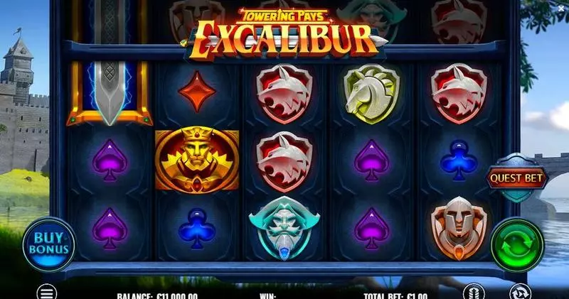 Towering Pays Excalibur  Real Money Slot made by ReelPlay - Main Screen Reels