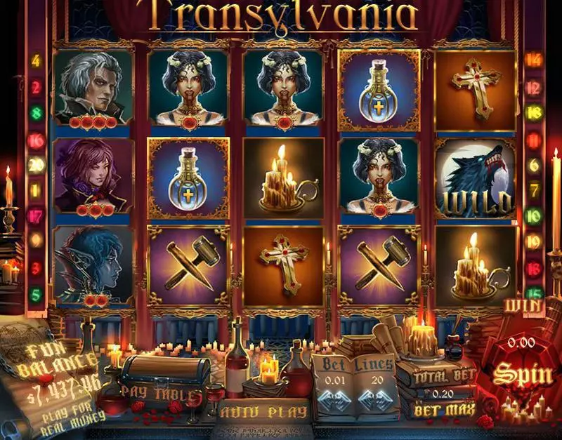 Transylvania  Real Money Slot made by Topgame - Main Screen Reels