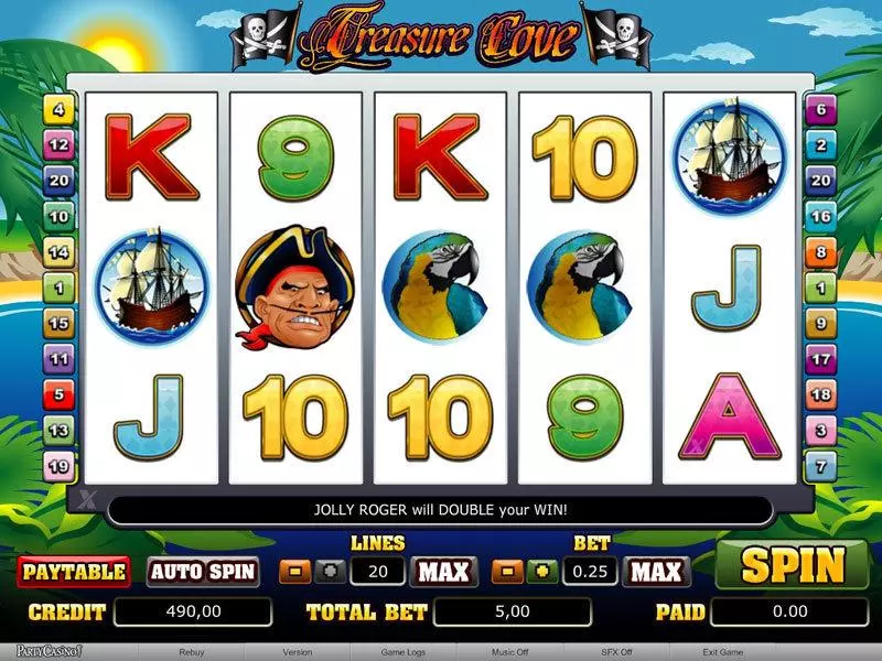 Treasure Cove  Real Money Slot made by bwin.party - Main Screen Reels