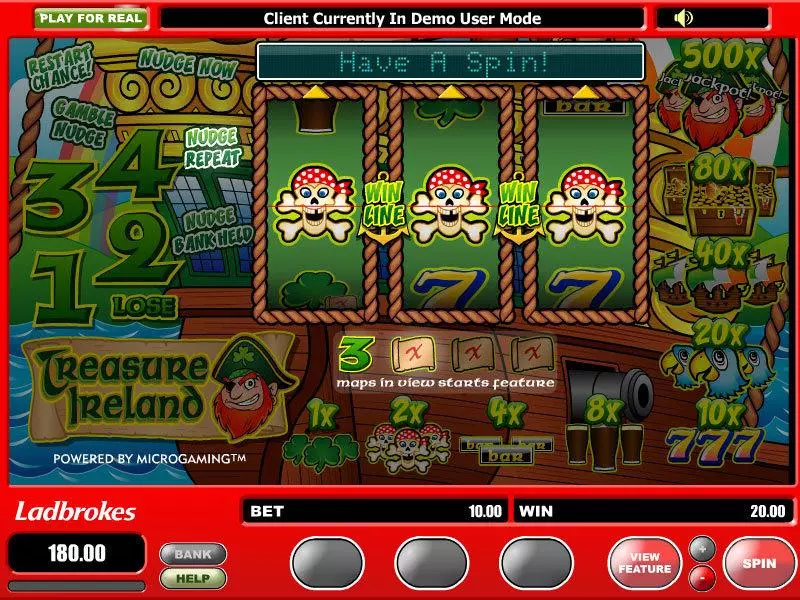 Treasure Ireland  Real Money Slot made by Microgaming - Main Screen Reels