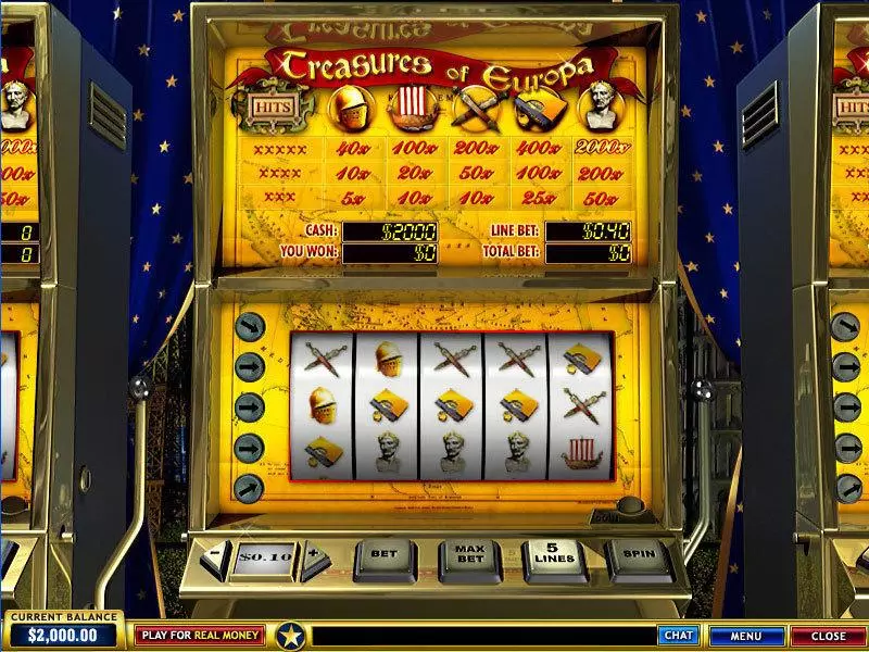 Treasures of Europa  Real Money Slot made by PlayTech - Main Screen Reels
