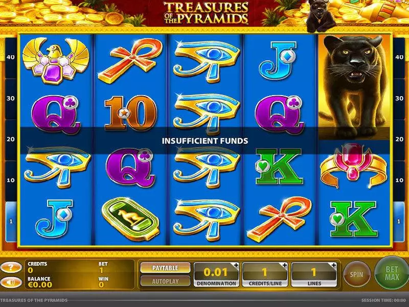 Treasures of the Pyramids  Real Money Slot made by GTECH - Main Screen Reels