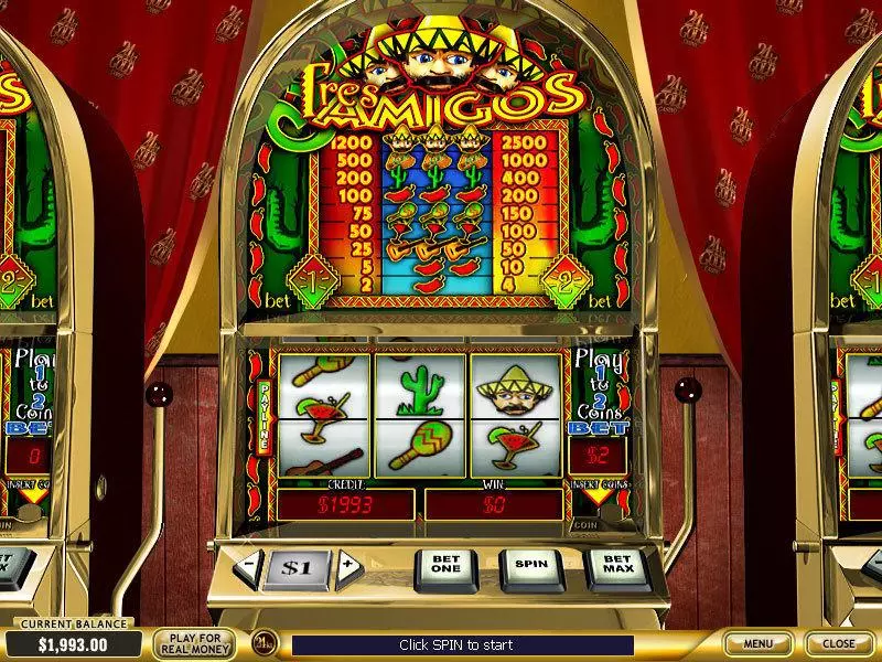 Tres Amigos  Real Money Slot made by PlayTech - Main Screen Reels