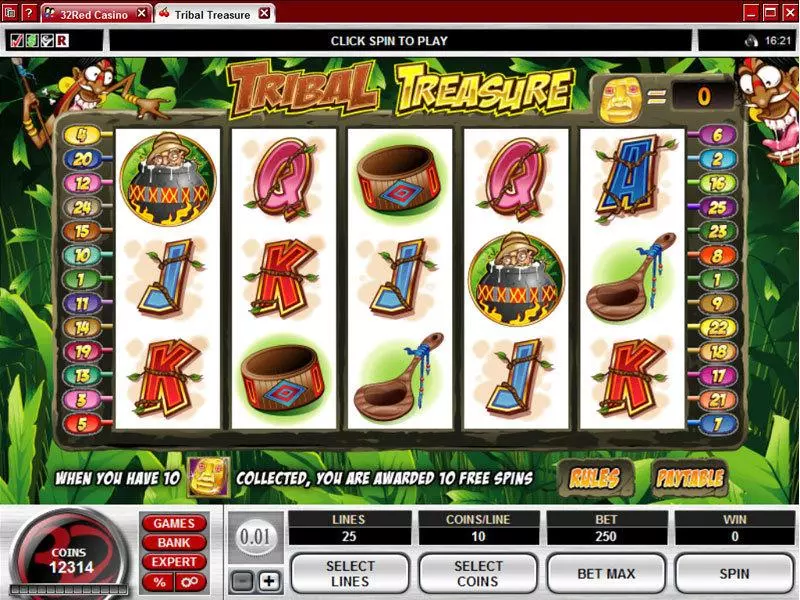 Tribal Treasure  Real Money Slot made by Microgaming - Main Screen Reels