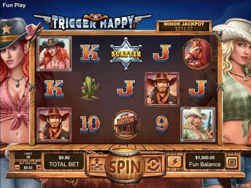 Trigger Happy  Real Money Slot made by RTG - Main Screen Reels