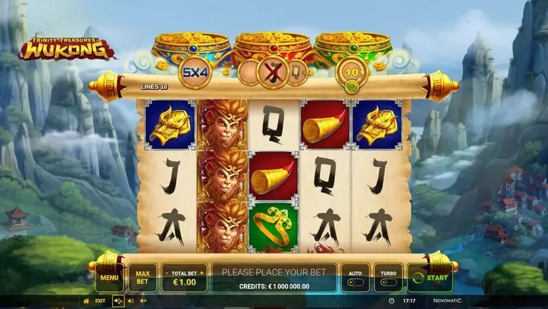 Trinity Treasure Wukong  Real Money Slot made by Greentube - Main Screen Reels